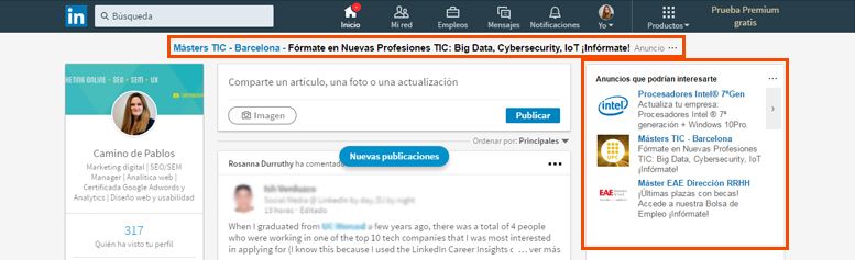 Publicidad en LinkedIn | Anuncios de texto